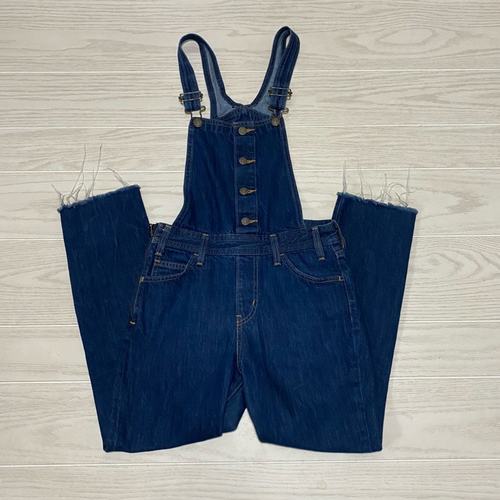 Levis X Anthropologie orange tab overalls